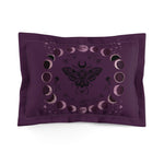 Moon Phase Moth Pillow Sham — Gothic Celestial Microfiber Pillowcase