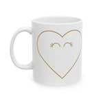 Minimal Line Heart Mug | Ceramic Coffee Cup
