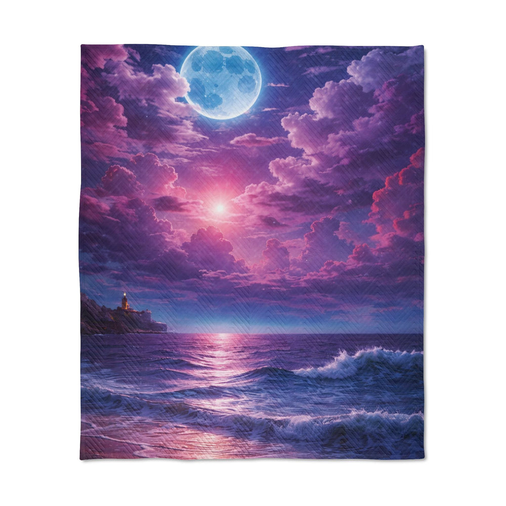 Moonlit Ocean Quilted Throw Blanket Purple 50-60