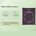 Purple Moon Phase Comforter - Corner Detail with Roses and Stars | Our Phoenix Rise