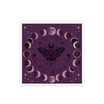 Moth and Moon Phases Sticker | Kiss-Cut Witchy Celestial Decal