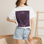 Moon Phase Moth T-shirt | Lunar Phases, Mystical Purple Design