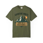 Mountain Hiking Graphic T-Shirt - Light Green Front View | Our Phoenix Rise