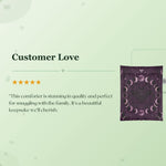 Purple Moon Phase Comforter - Side View Showing Fabric Texture | Our Phoenix Rise