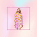 Celestial Sprite Cosmic Hoodie Dress - Walking View Lifestyle Shot | Our Phoenix Rise