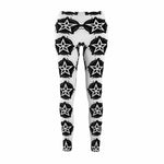 Black Star Pattern Women's Leggings - Front View | Our Phoenix Rise