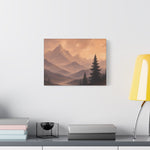 Misty Mountain Sunrise Canvas Wall Art - Small Size Hallway Decor Mockup | Our Phoenix Rise