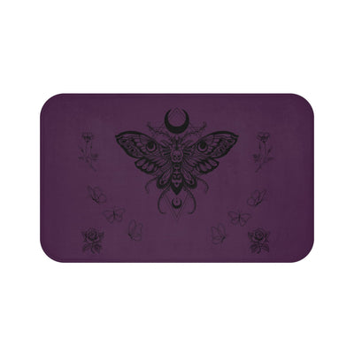 Mystic Moth Bath Mat — Moon & Roses Purple Bathroom Rug