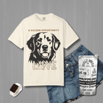 Golden Retriever Shirt for Dog Lovers - Ivory tee on hanger, front | Our Phoenix Rise