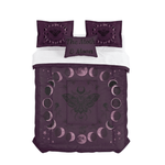 Moon Phase Moth Pillow Sham — Gothic Celestial Microfiber Pillowcase