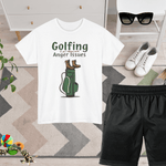 Golfing Is Just Hiking With Anger Issues Shirt - Mint Green Front View | Our Phoenix Rise