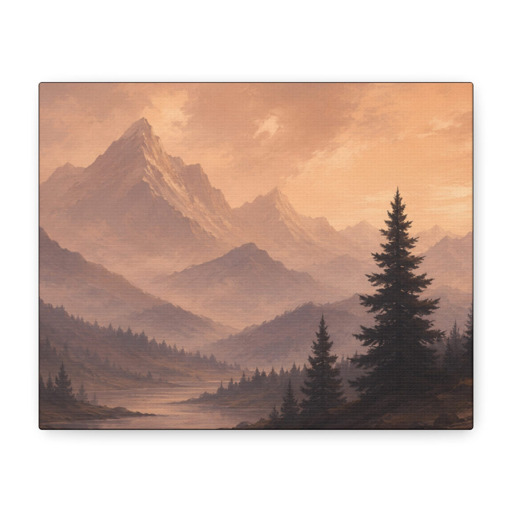 Misty Mountain Sunrise Canvas Wall Art 1-25