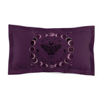 Moon Phase Moth Pillow Sham — Gothic Celestial Microfiber Pillowcase