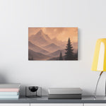 Misty Mountain Sunrise Canvas Wall Art - Medium Size Bedroom Decor Mockup | Our Phoenix Rise