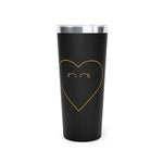 Minimal Gold Heart Outline Tumbler - Full Front View | Our Phoenix Rise