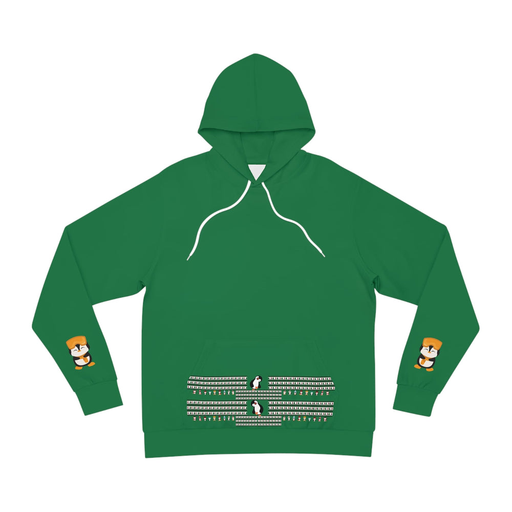 Festive Green Christmas Penguin Hoodie