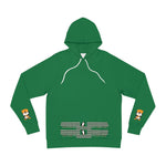 Festive Green Christmas Penguin Hoodie - Front View Male Model | Our Phoenix Rise