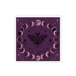 Moth and Moon Phases Sticker | Kiss-Cut Witchy Celestial Decal