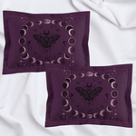 Moon Phase Moth Pillow Sham — Gothic Celestial Microfiber Pillowcase