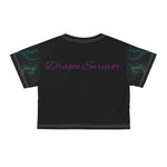 Dark Fantasy Dragon Crop Top - White Stitching Back View | Our Phoenix Rise