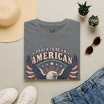 Proud to Be an American T-Shirt - Folded Graphite Heather | Our Phoenix Rise