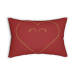 Red Heart Lumbar Pillow - Flat Lay View of the Heart Design | Our Phoenix Rise