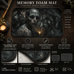 Gothic Skull Bath Mat - Dark Horror Scene Product Infographic | Our Phoenix Rise