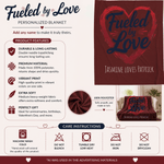Personalized Couples Throw Blanket - Size Comparison and Care Information Chart | Our Phoenix Rise