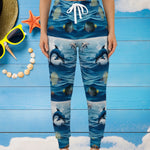 Dolphin Print Athletic Joggers - Ankle Cuff Detail | Our Phoenix Rise