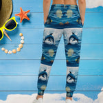Dolphin Print Athletic Joggers - Back View Flat Lay | Our Phoenix Rise