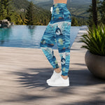 Dolphin Print Athletic Joggers - Full Leg Pattern View | Our Phoenix Rise