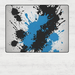 Blue Black Paint Splatter Area Rug - vibrant abstract pattern for bedrooms | Our Phoenix Rise