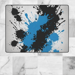 Blue Black Paint Splatter Area Rug - non slip backing for active spaces | Our Phoenix Rise