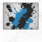 Blue Black Paint Splatter Area Rug - unique artistic design for home accents | Our Phoenix Rise