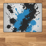 Blue Black Paint Splatter Area Rug - modern floor decor for creative homes | Our Phoenix Rise