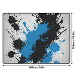 Blue Black Paint Splatter Area Rug - detailed texture of blue and black splatters | Our Phoenix Rise