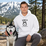Funny Husky Dog Hoodie - Woman Hugging Husky Wearing White Hoodie | Our Phoenix Rise
