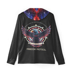 Personalized American Eagle Sports Hoodie - Back view with patriotic eagle graphic | Our Phoenix Rise