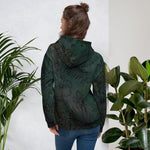 All Over Print Recycled Unisex Hoodie - Botanical Leaf Back View | Our Phoenix Rise