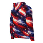 Americana Galaxy Unisex Zip Hoodie - Right back view, detail shot | Our Phoenix Rise