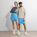 Winter Snowflake Unisex Athletic Shorts - Close up of fabric detail | Our Phoenix Rise