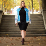 all-over-print-unisex-bomber-jacket-white-front- woman