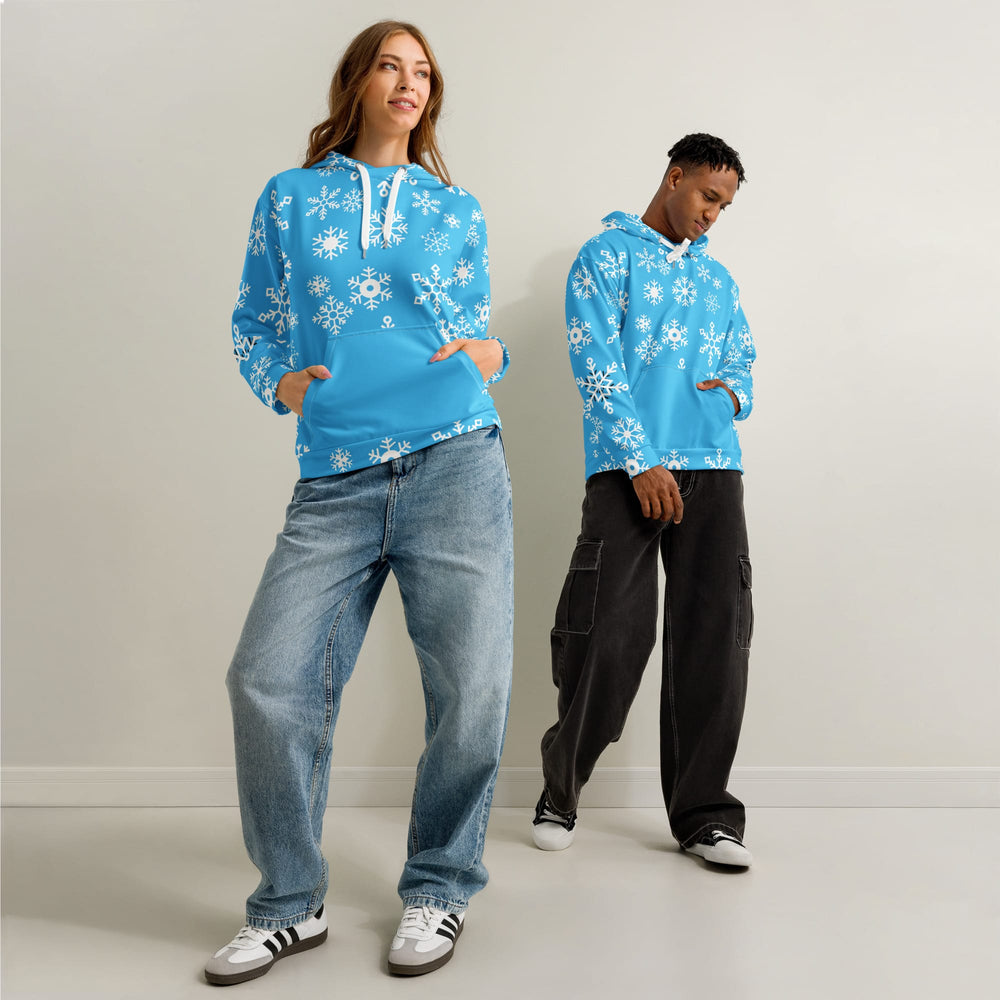 Blue Snowflake Holiday Hoodie