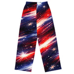 American Flag Galaxy Wide Leg Pants - Woman Back View | Our Phoenix Rise