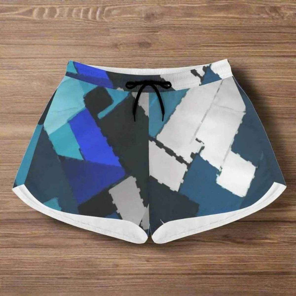 Blue Geometric Athletic Shorts