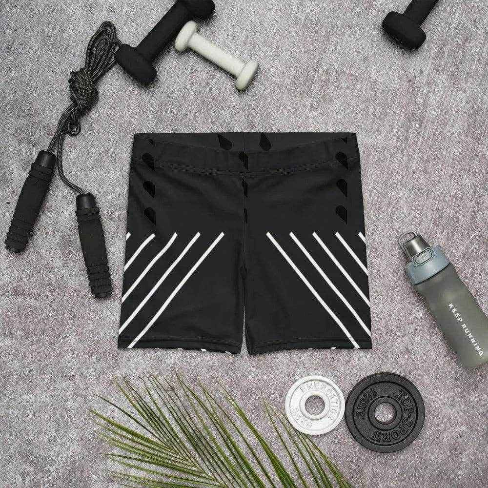 Custom Black Striped Athletic Shorts