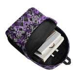 Purple Geometric Abstract Backpack - Back View with Straps | Our Phoenix Rise