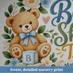 Blue Baby Shower Serving Platter, 10×14 in Teddy Bear Dessert Tray