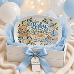 Blue Baby Shower Serving Platter, 10×14 in Teddy Bear Dessert Tray