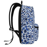 Blue Mosaic Pattern Backpack - Rear view with adjustable shoulder straps | Our Phoenix Rise